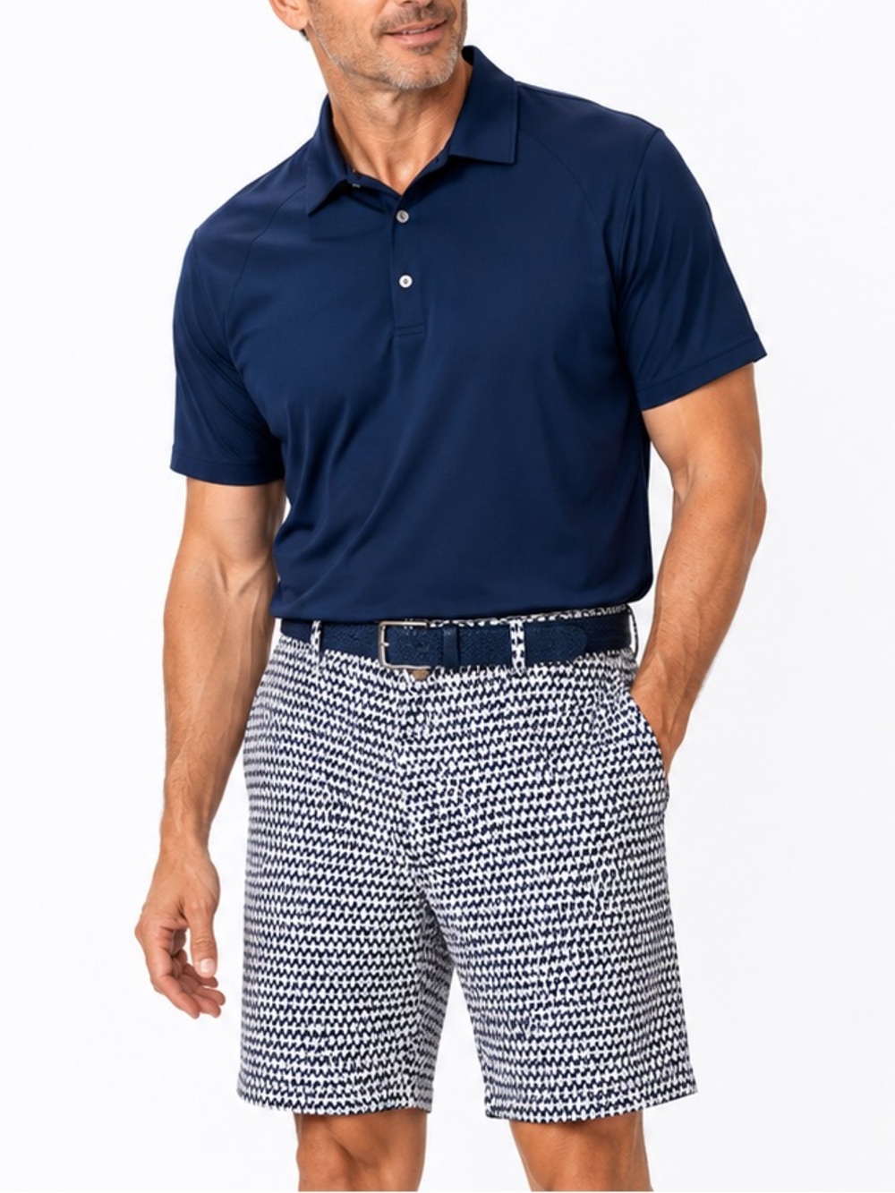 Hudson & Barrow Gentlemen's Outfitters All Over Pattern Chino Shorts 36